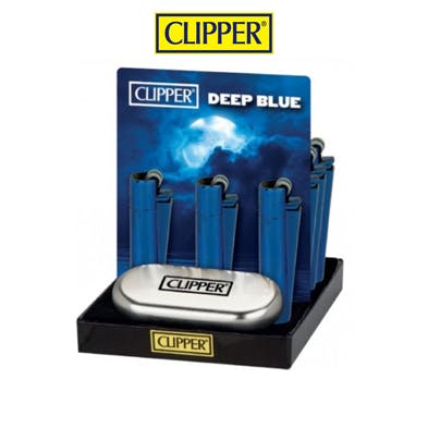 Clipper Taşlı Metal Çakmak Deep Blue MT-135