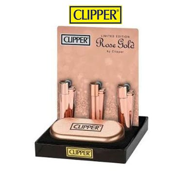 Clipper Taşlı Metal Çakmak Rose Gold MT-115