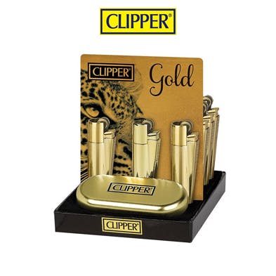 Clipper Taşlı Metal Çakmak Gold MT-112