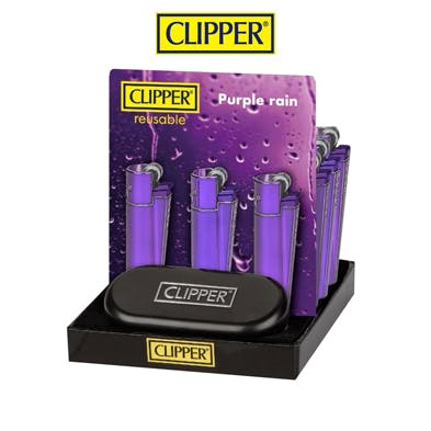 Clipper Taşlı Metal Çakmak Purple Rain MT-124